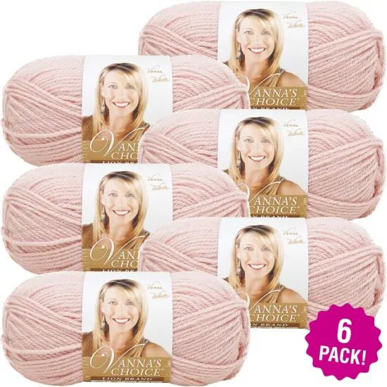(6 Pack) Lion Brand Vanna's Choice Yarn - Pink {1}