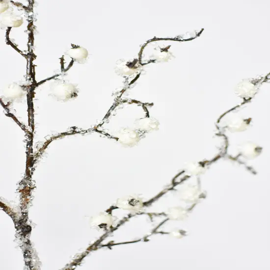29" Faux Iced White Berry Stem {3}