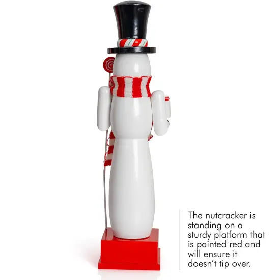 Ornativity Christmas Snowman Countdown Nutcracker &ndash; Wooden Snow Man Nutcracker with Advent Calendar Count Down to Christmas Base Xmas Themed Holiday Nut Cracker Doll Figure Decorations {5}