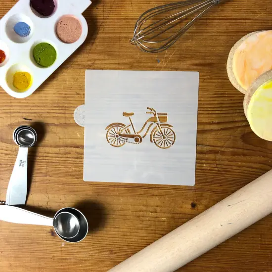 Bicycle Cookie & Craft Stencil | CM056 by Designer Stencils | Cookie Decorating Tools | Baking Stencils for Royal Icing, Airbrush, Dusting Powder | Craft Stencils for Canvas, Paper, Wood | Reusable Food Grade Stencil {3}