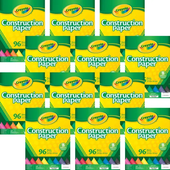 Multipack of 12 - Crayola Construction Paper Pad 9"X12"-96 Sheets {1}