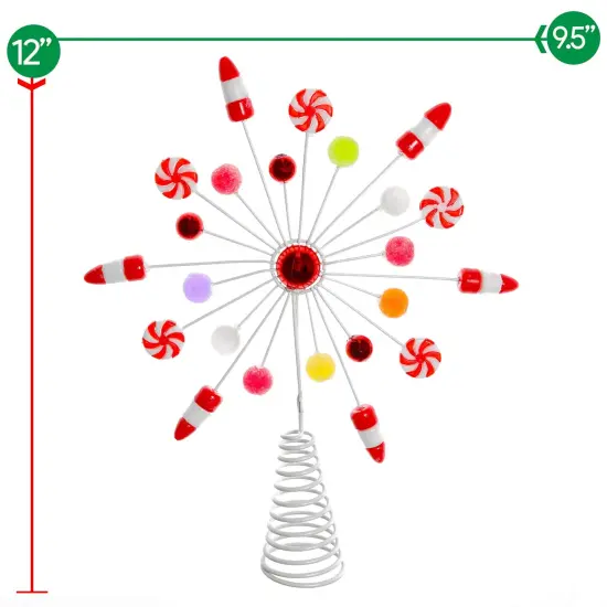 Ornativity Candy Snowflake Tree Topper - Peppermint Candy Cane Snowflakes Christmas Tree Decorations {5}