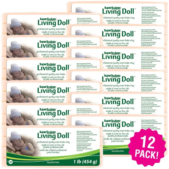 Multipack of 12 - Super Sculpey Living Doll Clay 1lb-Baby {1}