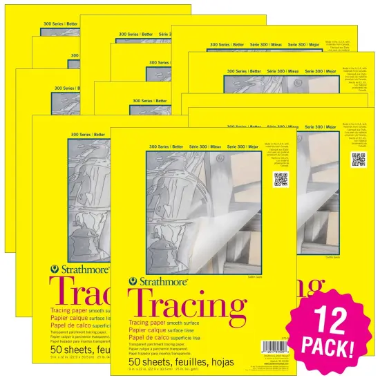 Multipack of 12 - Strathmore Tracing Paper Pad 9"X12"-50 Sheets {1}