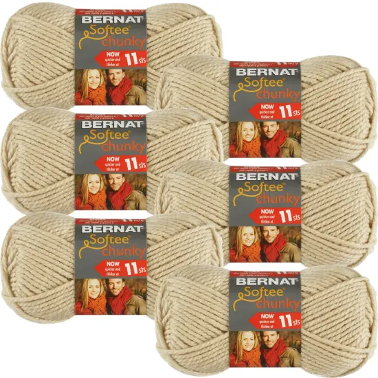 Multipack of 6 - Bernat Softee Chunky Yarn-Linen {1}