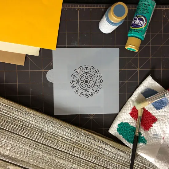 Mandala #4 Cookie & Craft Stencil | CM061 by Designer Stencils | Cookie Decorating Tools | Baking Stencils for Royal Icing, Airbrush, Dusting Powder | Craft Stencils for Canvas, Paper, Wood | Reusable Food Grade Stencil {4}