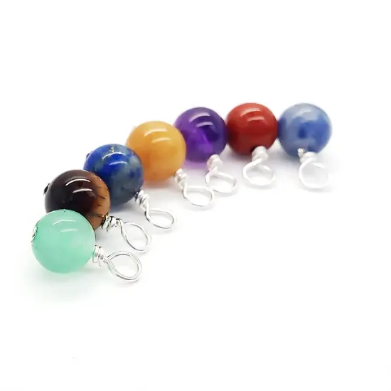 Chakra Gemstone Charms, 7 Charms or Pairs of Bead Dangles for Earrings, Adorabilities {1}