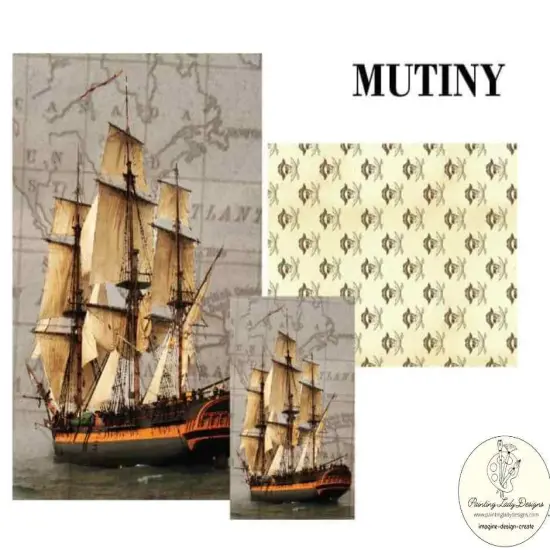 Mutiny - Tall Ship Decoupage & Mixed Media Art Paper (large) {3}