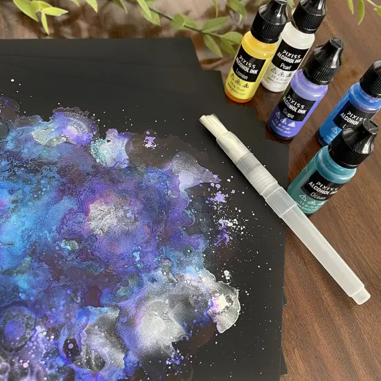 Pixiss Alcohol Ink Paper Roll Heavy Black Art Paper Synthetic {3}