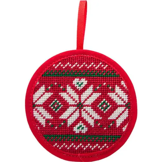 Alice Peterson Stitch-Ups Fair Isle Red Needlepoint Ornament Kit Multicolor {1}