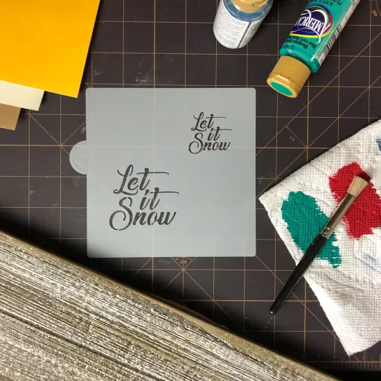 Let It Snow Cookie & Craft Stencil | CM151 by Designer Stencils | Cookie Decorating Tools | Baking Stencils for Royal Icing, Airbrush, Dusting Powder | Craft Stencils for Canvas, Paper, Wood | Reusable Food Grade Stencil {3}