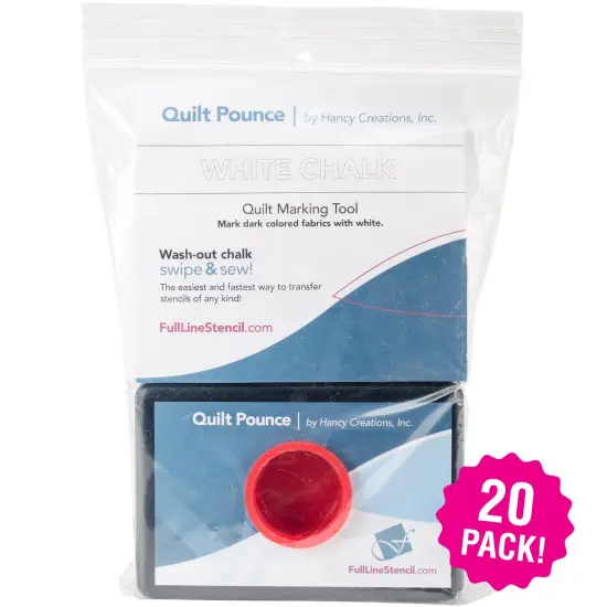 Multipack of 20 - Hancy Quilt Pounce Pad W/Chalk Powder-4oz White {1}