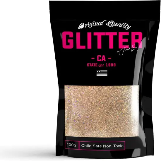 Rusty Gold Holographic Premium Glitter Multi Purpose Dust Powder 100g / 3.5oz for use with Arts & Crafts Wine Glass Decoration Weddings Cards Flowers Cosmetic Face Body Nails {1}