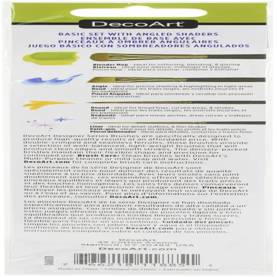 DecoArt Designer Series Brushes-Basics With Angled Shaders Set {2}