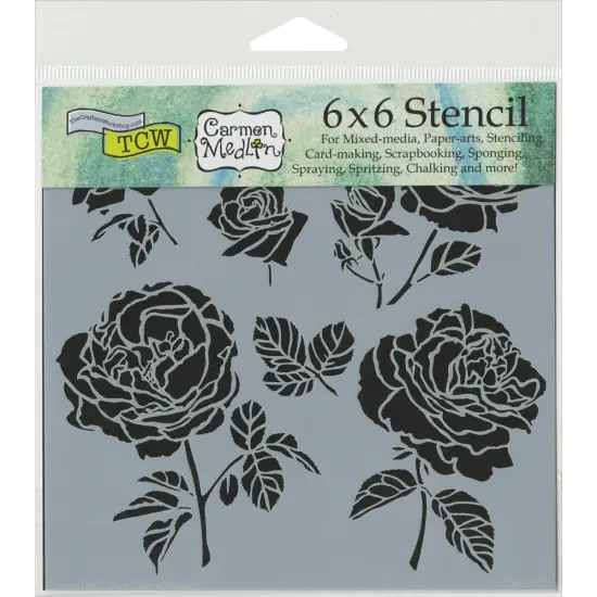 Crafter's Workshop Template 6"X6"-Cabbage Roses {1}