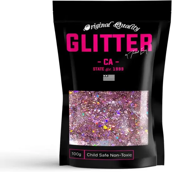 Pink Holographic Chunky Glitter ✮ Chunky Glitter Mix ✮ 100g Festival Glitter Cosmetic Face Body Hair Nails {1}