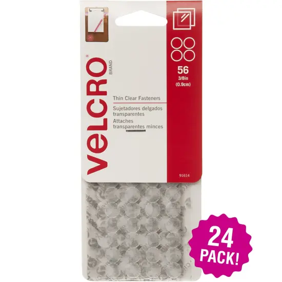 Multipack of 24 - VELCRO(R) Brand Thin Fasteners Dots .375" 56/Pkg-Clear {1}