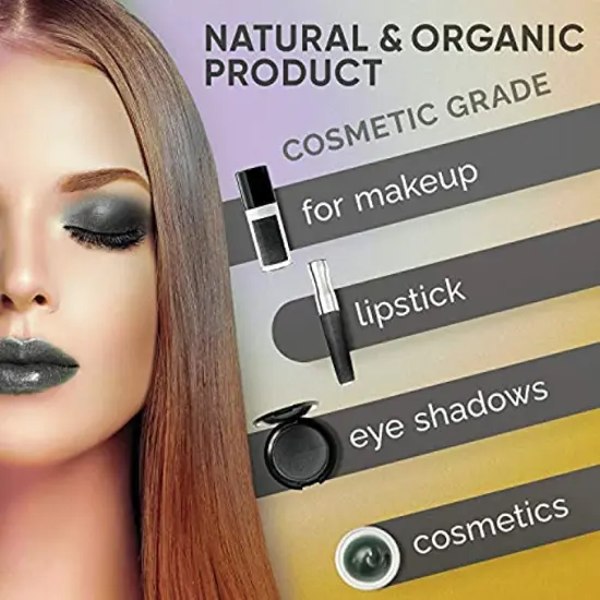 Black Cosmetic Grade Mica Powder 1.7 Oz - 50g Natural Coloring Pigment for Epoxy, Soap Making {5}