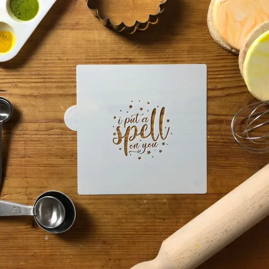 I Put A Spell On You Cookie & Craft Stencil | CM155 by Designer Stencils | Cookie Decorating Tools | Baking Stencils for Royal Icing, Airbrush, Dusting Powder | Craft Stencils for Canvas, Paper, Wood | Reusable Food Grade Stencil {3}
