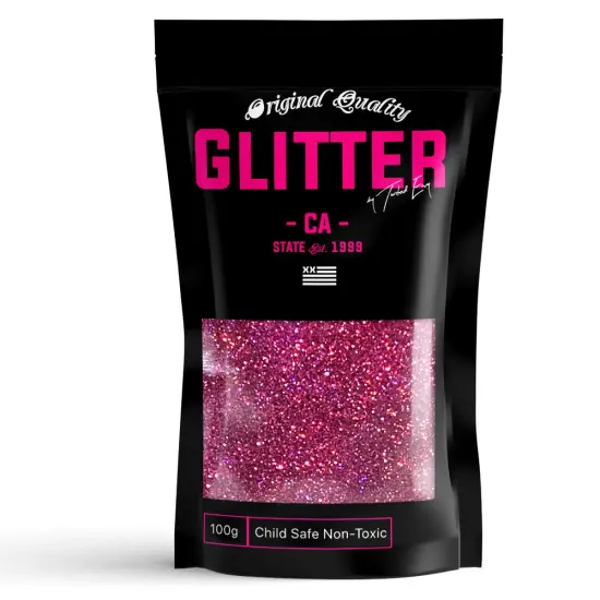 Fuchsia Pink Holographic Premium Glitter Multi Purpose Dust Powder 100g / 3.5oz for use with Arts & Crafts Wine Glass Decoration Weddings Cards Flowers Cosmetic Face Body (PACKAGING MAY VARY) {1}