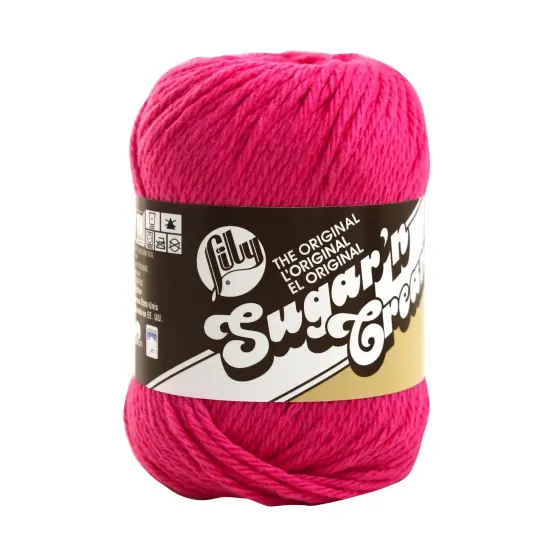 Lily Sugar'N Cream Hot Pink Yarn - 6 Pack of 71g/2.5oz - Cotton - 4 Medium (Worsted) - 120 Yards - Knitting/Crochet {2}