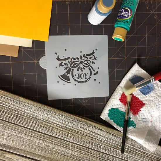 Joy French Horn Cookie & Craft Stencil | CM073 by Designer Stencils | Cookie Decorating Tools | Baking Stencils for Royal Icing, Airbrush, Dusting Powder | Craft Stencils for Canvas, Paper, Wood | Reusable Food Grade Stencil {3}