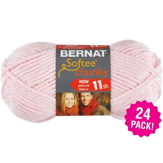 Multipack of 24 - Bernat Softee Chunky Yarn-Baby Pink {1}