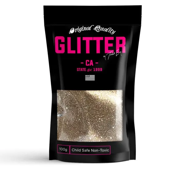 Champagne Gold Premium Glitter Multi Purpose Dust Powder 100g / 3.5oz for use with Arts & Crafts Wine Glass Decoration Weddings Cards Flowers Cosmetic Face Body (PACKAGING MAY VARY) {1}