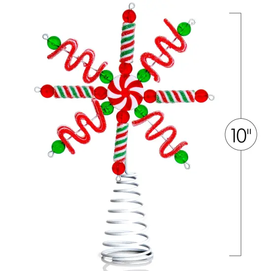 Ornativity Candy Snowflake Tree Topper - Peppermint Candy Cane Sour Belt Jelly Licorice Star Snowflakes Christmas Tree Top Decorations {6}