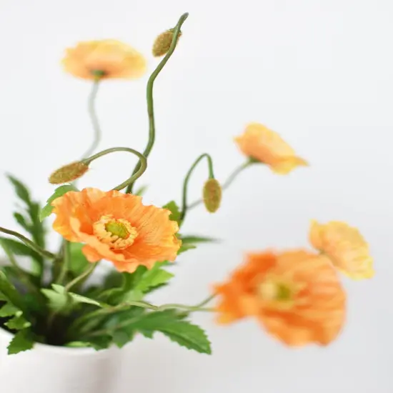 15" Faux Orange Poppy Bush {1}