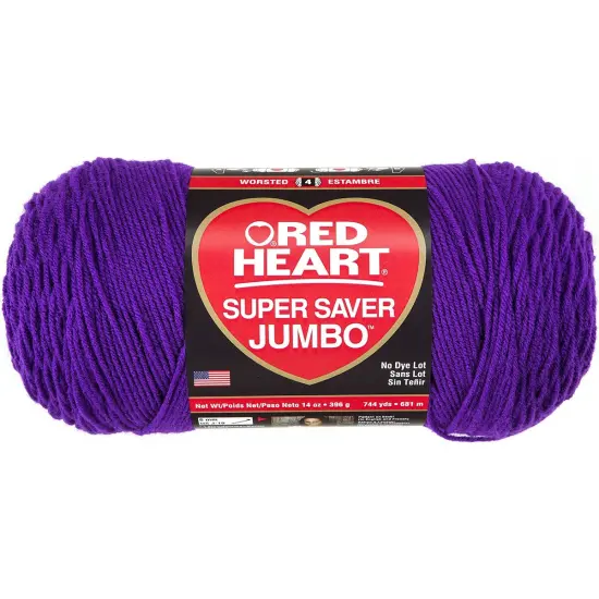 Multipack of 4 - Red Heart Super Saver Jumbo Yarn-Amethyst {2}