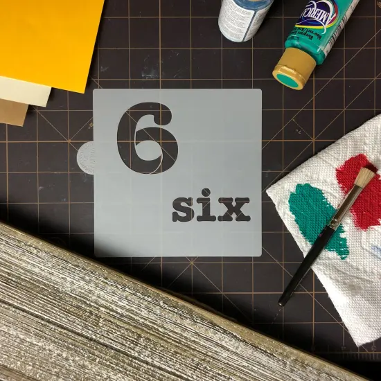 Number Six Cookie & Craft Stencil | CM146 by Designer Stencils | Cookie Decorating Tools | Baking Stencils for Royal Icing, Airbrush, Dusting Powder | Craft Stencils for Canvas, Paper, Wood | Reusable Food Grade Stencil {4}