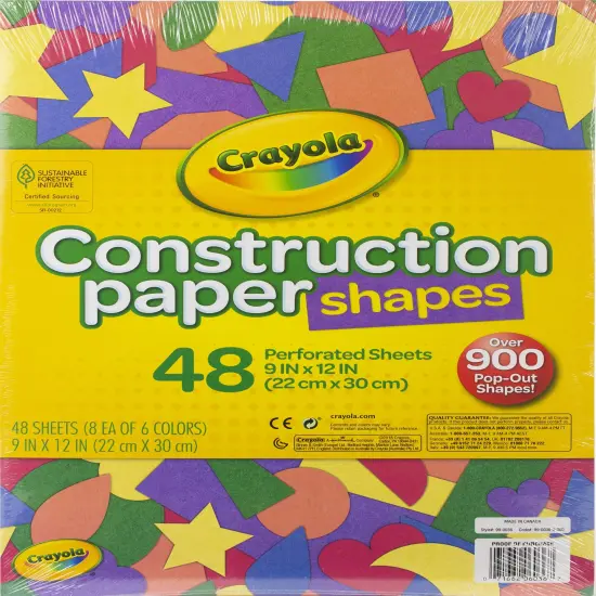 Multipack of 3 - Crayola Construction Paper Shapes 9"X12"-48 Sheets {2}