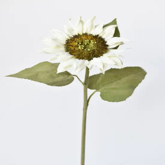 25" Faux Sunflower Stem White {3}