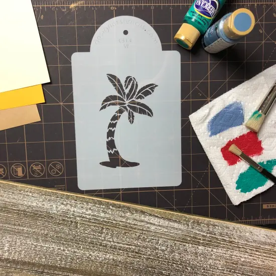 Palm Tree Cake Stencil | C314 by Designer Stencils | Cake Decorating Tools | Baking Stencils for Royal Icing, Airbrush, Dusting Powder | Reusable Plastic Food Grade Stencil for Cakes | Easy to Use & Clean Cake Stencil {4}