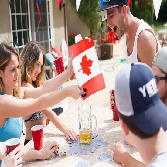 Canadian Flag Adult Party Flask: 2 liter Flasks Make the Perfect Drink Dispenser for Your Canada Day Party Supplies, Summer Beach or Pool Party,Hockey, Soccer,or Baseball Parties,Funny Gifts, and More {5}