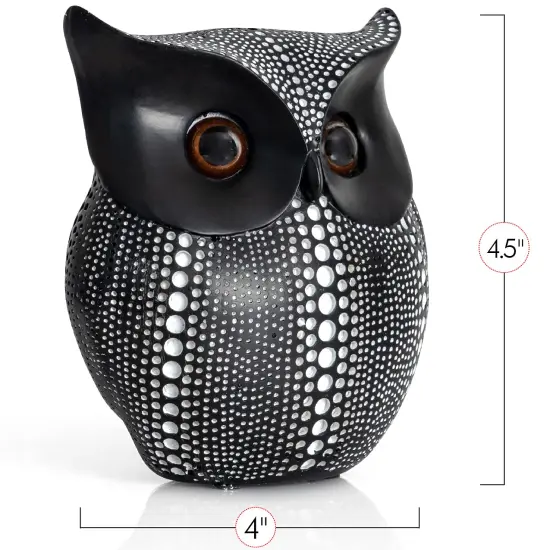 Ornativity Black Owl Statue Figurine - Animal Sculpture Home Decoration for Bedroom Living Room Kitchen Office Bathroom House Decor Figurines {3}
