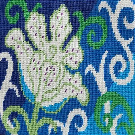 Stitch & Zip Needlepoint Purse/Cosmetic Case Kit - SZ608 White Tulip Multicolor {1}