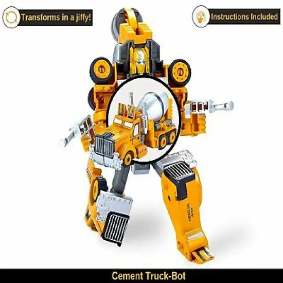 5 Pack TransTruck Transforms to Tractor and Robot Action Figures Combine into 1 Giant Robot – Holiday, Birthday Gift Tractors Robots Toys for Kids {5}