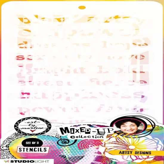 Art By Marlene Mixed-Up 4.33"X8.38" Stencils 3/Pkg-Nr. 139, Artsy Designs {1}