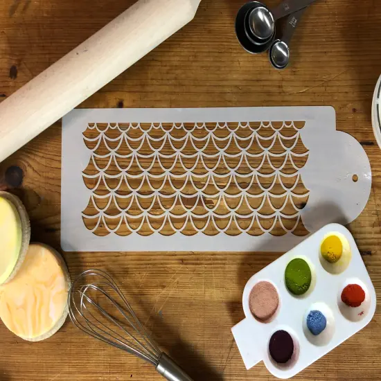 Art Deco Cake Stencil Side | C497 by Designer Stencils | Cake Decorating Tools | Baking Stencils for Royal Icing, Airbrush, Dusting Powder | Reusable Plastic Food Grade Stencil for Cakes | Easy to Use & Clean Cake Stencil {2}