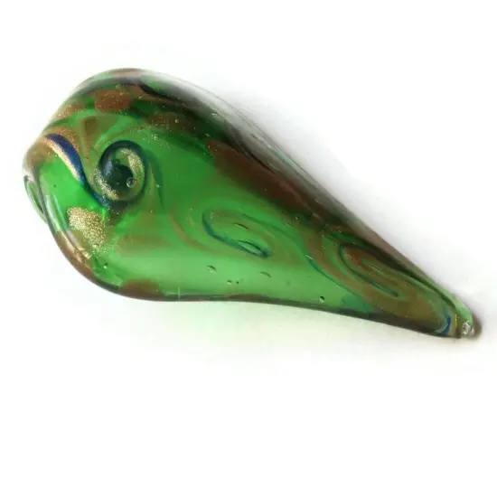 72mm Green Foil Glass Drip Pendant {4}