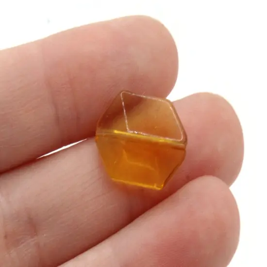 20 17mm Orange Glass Hexagon Beads {4}