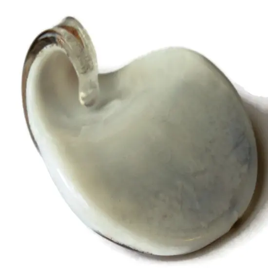 2.25 Inch Orange Gold and White Spiral Foil Glass Pendant Spoon Pendant {2}