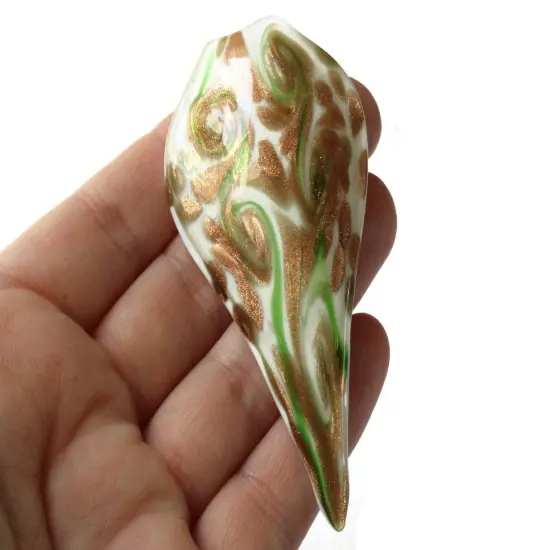 72mm White Foil Glass Drip Pendant {4}