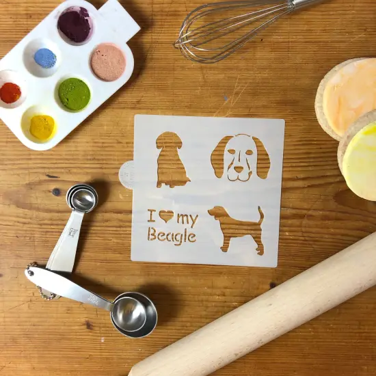 I Love My Beagle Cookie & Craft Stencil | CM017 by Designer Stencils | Cookie Decorating Tools | Baking Stencils for Royal Icing, Airbrush, Dusting Powder | Craft Stencils for Canvas, Paper, Wood | Reusable Food Grade Stencil {2}