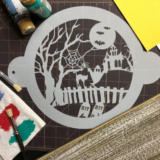 Halloween Fright Cake Stencil Top | C459 by Designer Stencils | Cake Decorating Tools | {5}