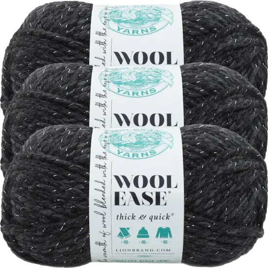 (3 Pack) Lion Brand Wool-Ease Thick & Quick Yarn - Constellation Metallic {1}