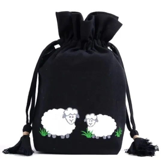 Lantern Moon Meadow Bag, White Sheep/Black Back Multicolor {1}