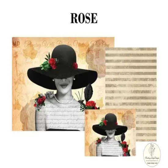 Rose -Decoupage & Mixed Media Art PaperON SALE (large) {3}